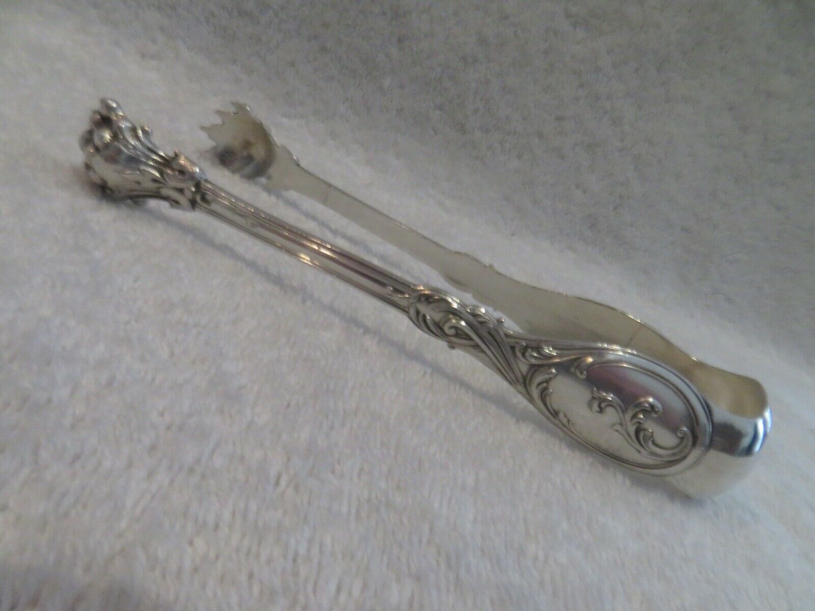 Gorgeous 19th C French 950 Silver Sugar Tongs Rococo St Veyrat
