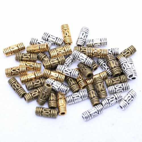 Lots 50 Pcs Tibetan Silver Column Tube Spacer Beads Jewelry Making Findings 8mm