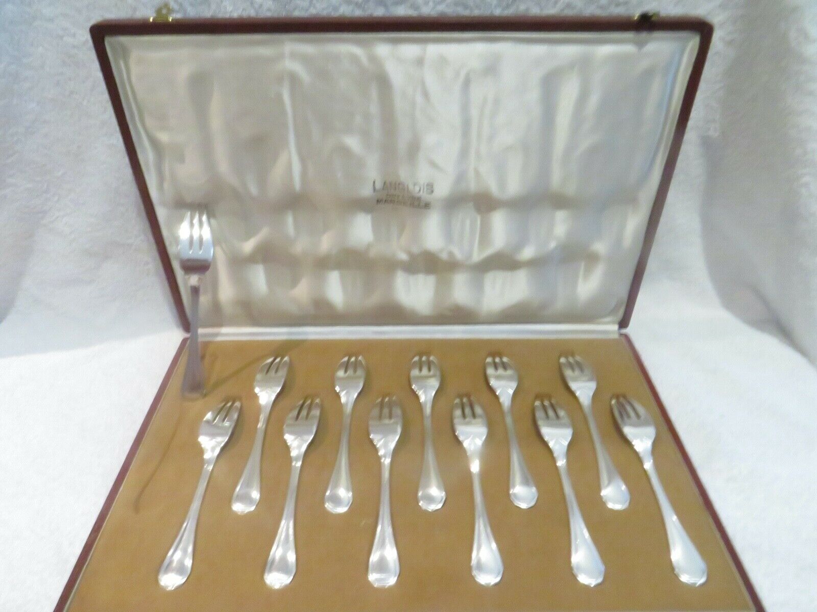 Gorgeous 1925 Art Deco French 950 Silver 12 Pastry Cake Forks Puiforcat