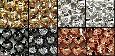 Spacer Round Beads 3mm Findings Corrugated Ribbed Or Solid Smooth 100pc