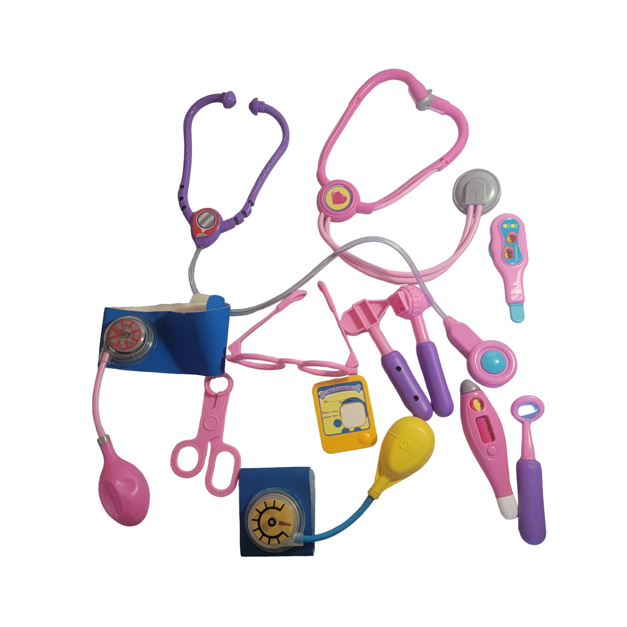 Veterinarian & Doctor Play Accessories 12 Toy Lot- One Stethoscope Makes Sounds