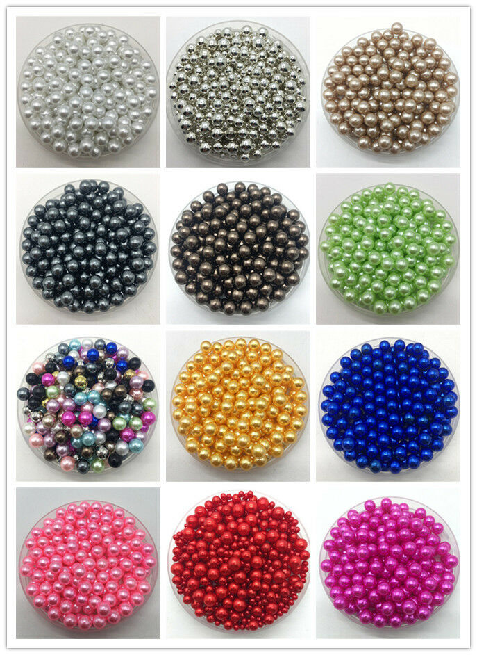 Wholesale 2-14mm No Hole Abs Pearls Round Acrylic Beads Diy Jewelry Making