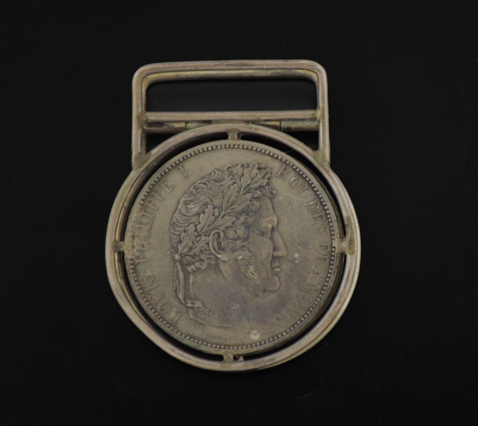 Antique Eloi Pernet Attributed 1847 A Philippe I 5 Francs Silver Coin Money Clip