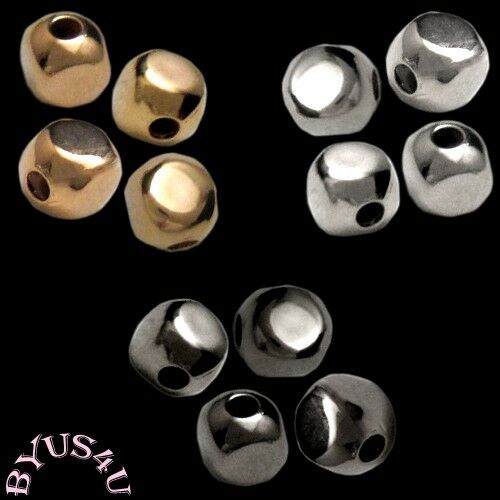 Spacer Beads Cube Square Metal Choose 3mm 4mm 5mm Gold Silver Gunmetal 50/100