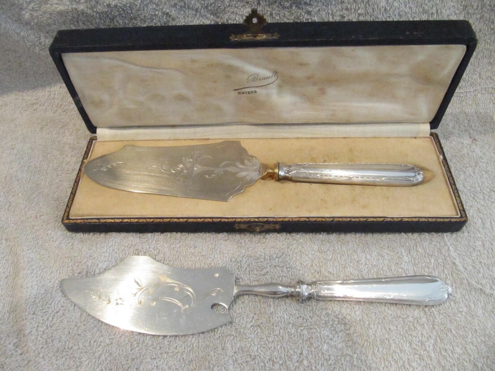 Early 20th C French 950 Silver (handles) 2 Pie / Multi Server Louis Xvi St