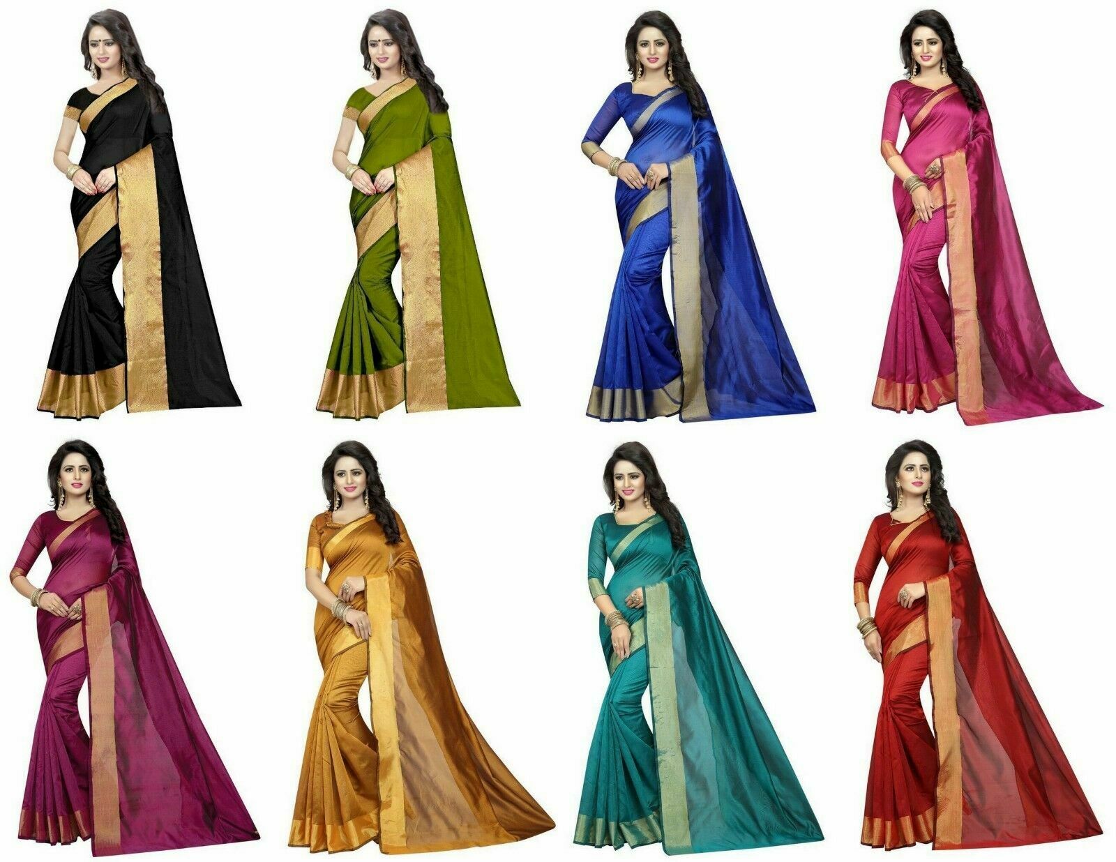 Indian Pakistani Bollywood Designer Sari Kanjivaram Cotton Silk Fashion Saree Sc