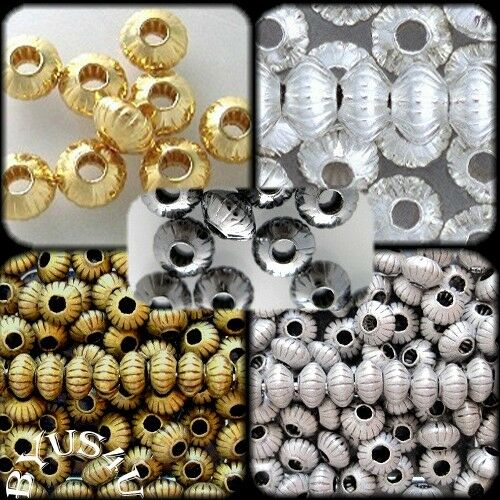 Saucer Rondelle Spacer Beads 5x3mm Corrugated 50pc